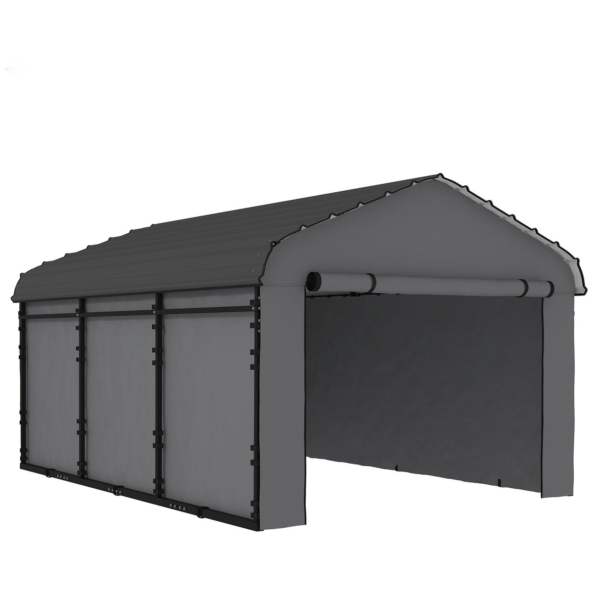 Onward 10' x 15' Heavy Duty Metal Carport with Galvanized Roof & Removable Sidewalls