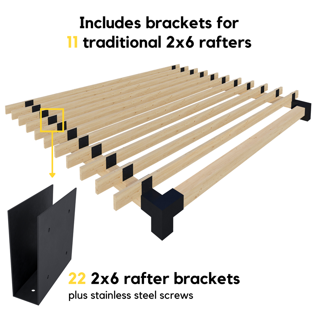Bracket Kit to Build Wood Attached Pergola