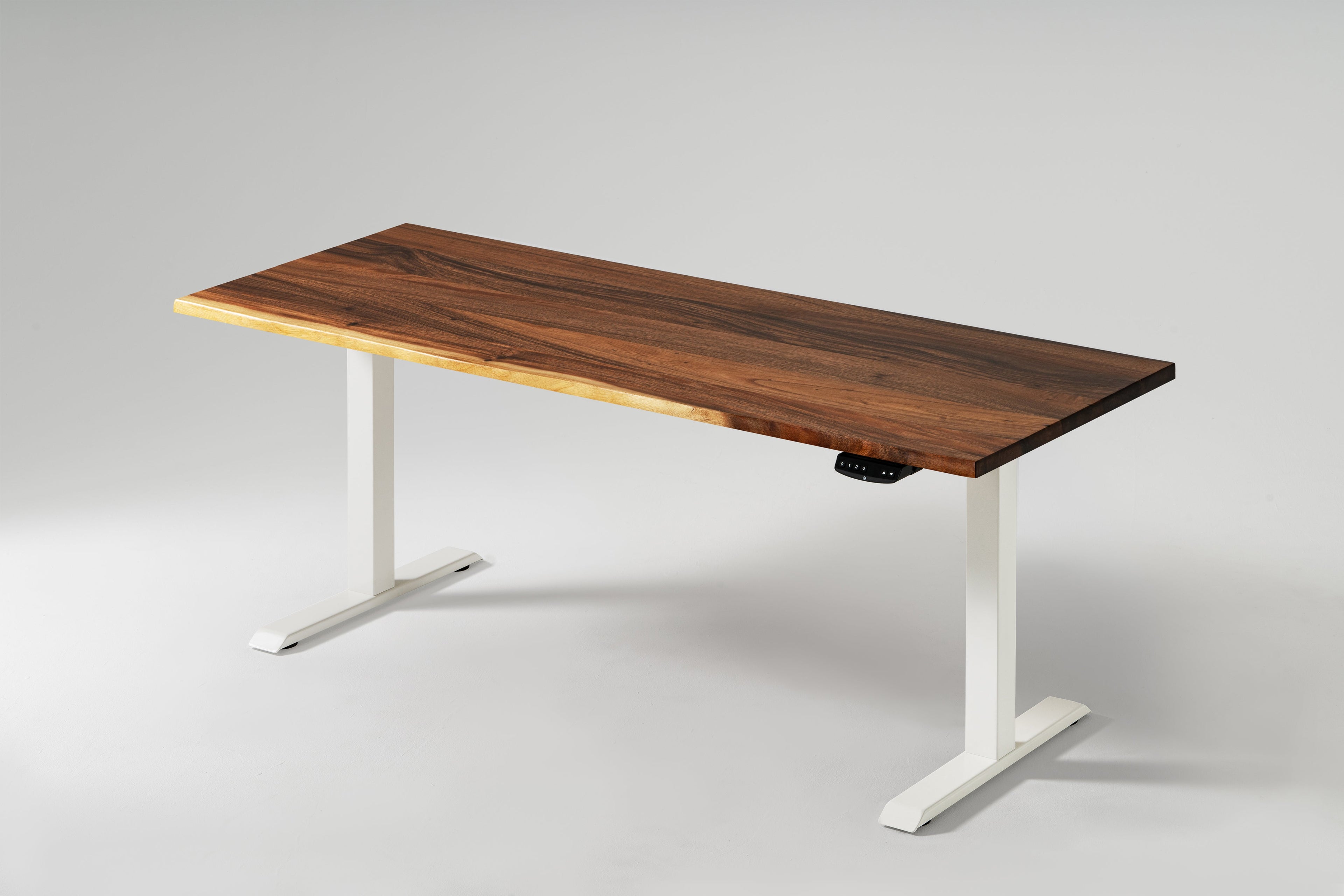 Elephant Desks - Height Adjustable Live Edge Standing Desk - Wavy Series (Solid Wood and A Live Edge)