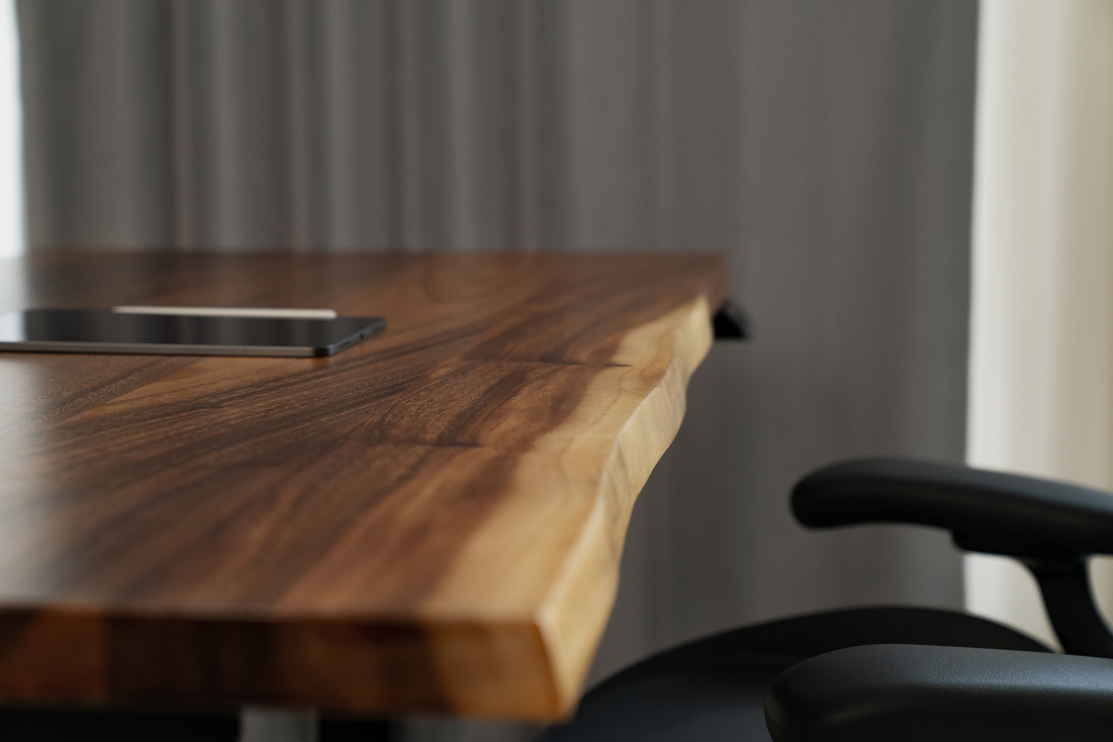 Elephant Desks - Height Adjustable Live Edge Standing Desk - Wavy Series (Solid Wood and A Live Edge)