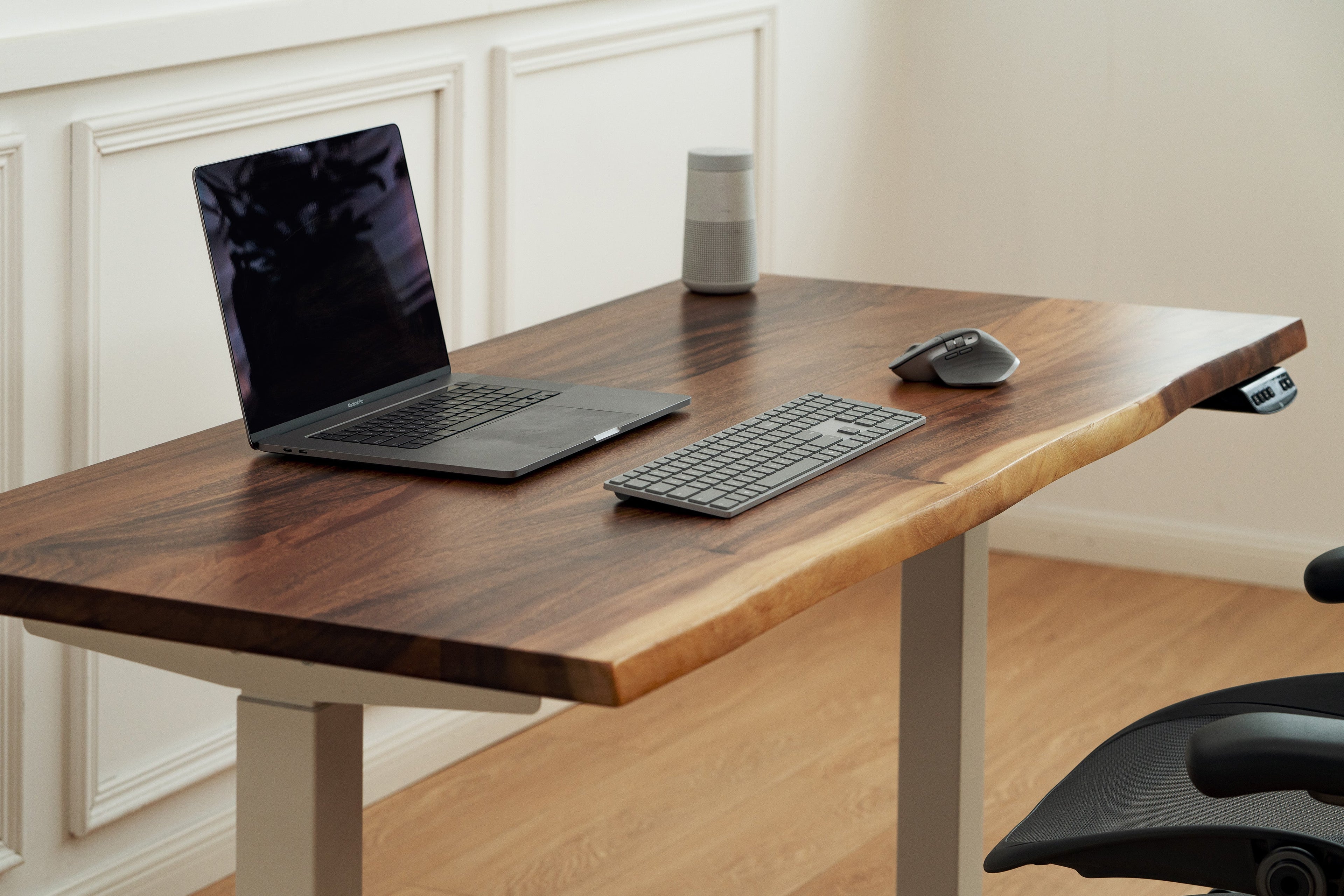 Elephant Desks - Height Adjustable Live Edge Standing Desk - Wavy Series (Solid Wood and A Live Edge)