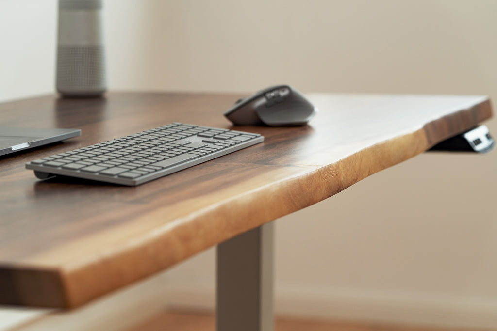 Elephant Desks - Height Adjustable Live Edge Standing Desk - Wavy Series (Solid Wood and A Live Edge)