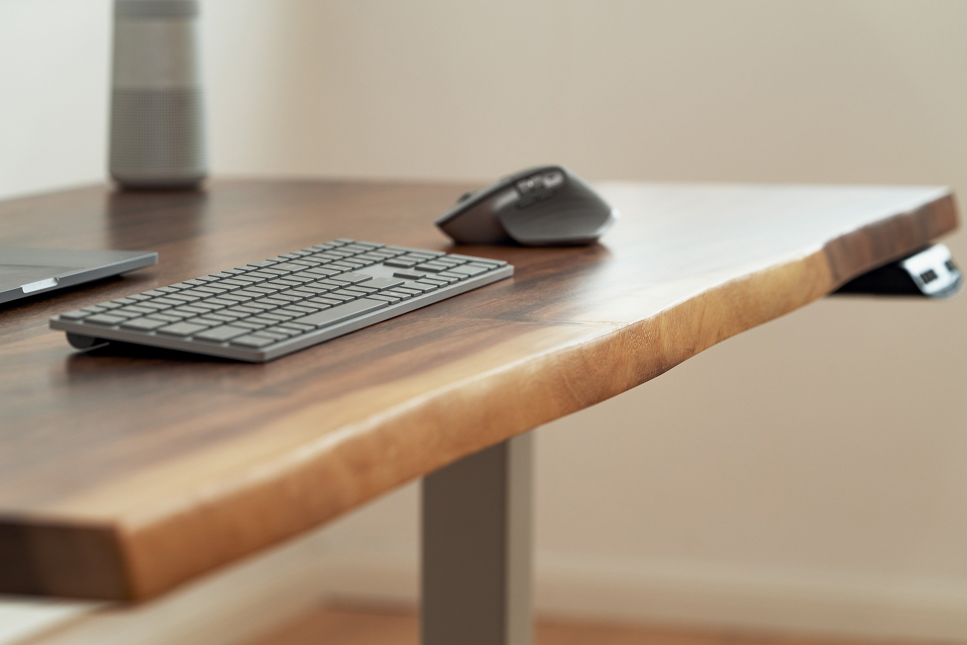 Elephant Desks - Height Adjustable Live Edge Standing Desk - Wavy Series (Solid Wood and A Live Edge)