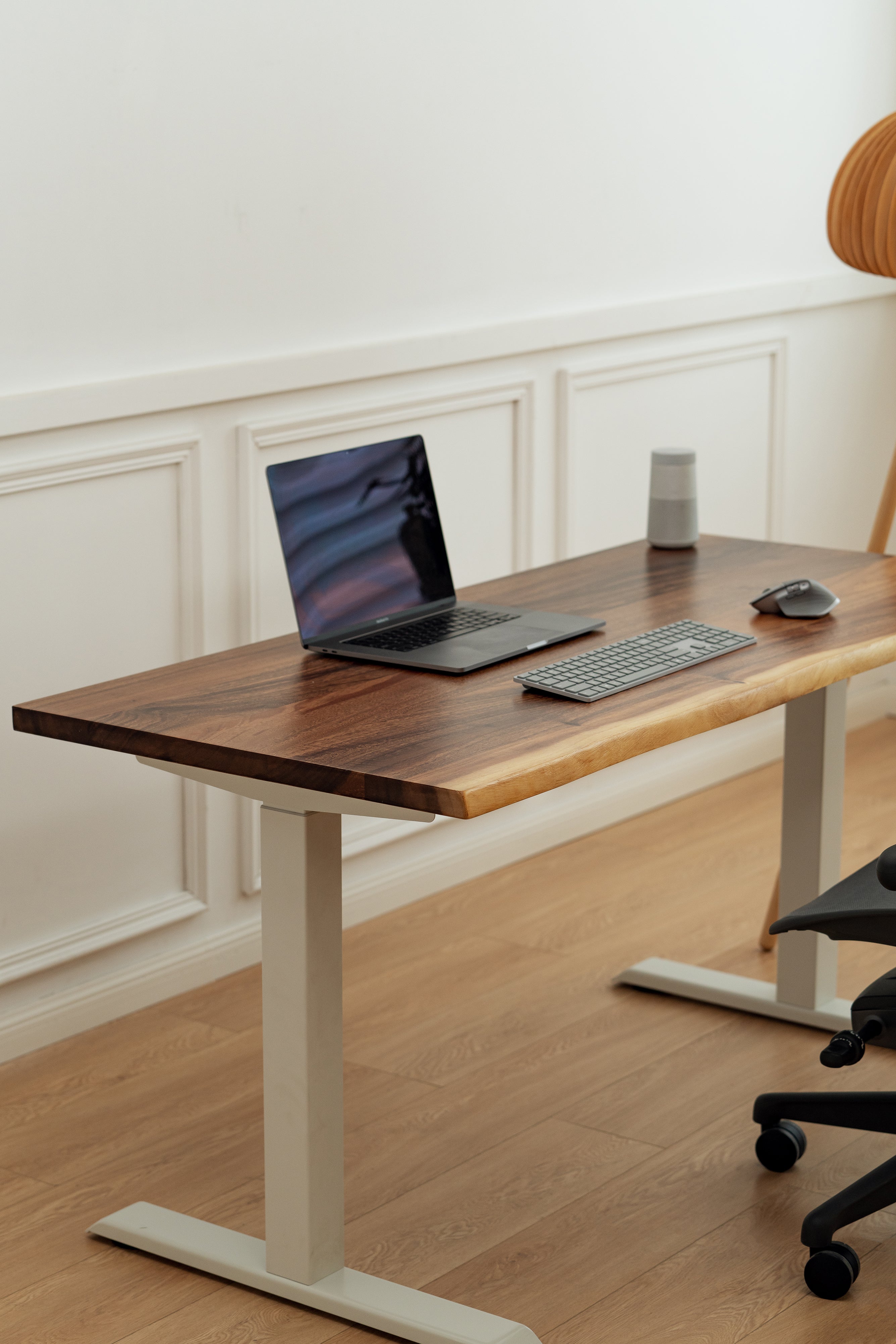 Elephant Desks - Height Adjustable Live Edge Standing Desk - Wavy Series (Solid Wood and A Live Edge)
