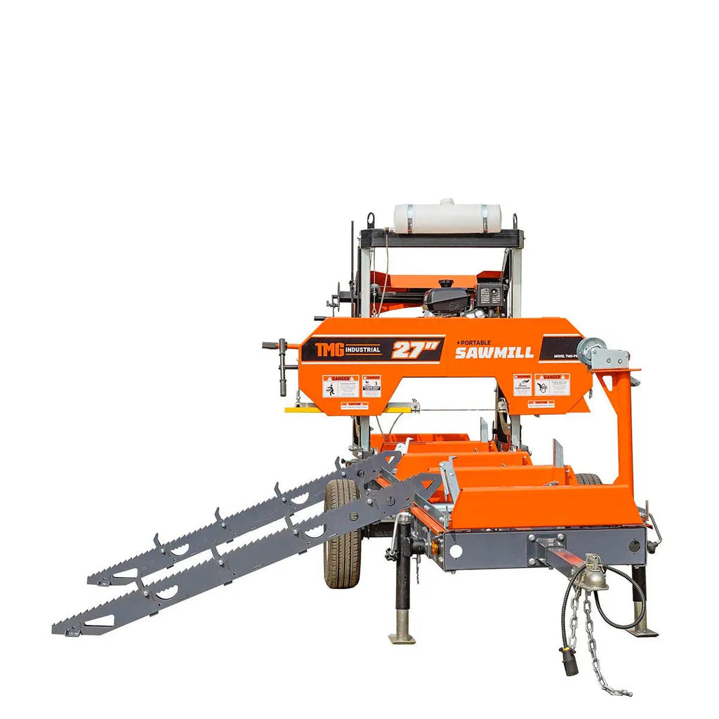 Log Loading Ramp Kit for Sawmill Trailer PSM27, Mast/Boom, 70" Ramp Length, 3800-lb Load Capacity, TMG-PSM27-Lramp