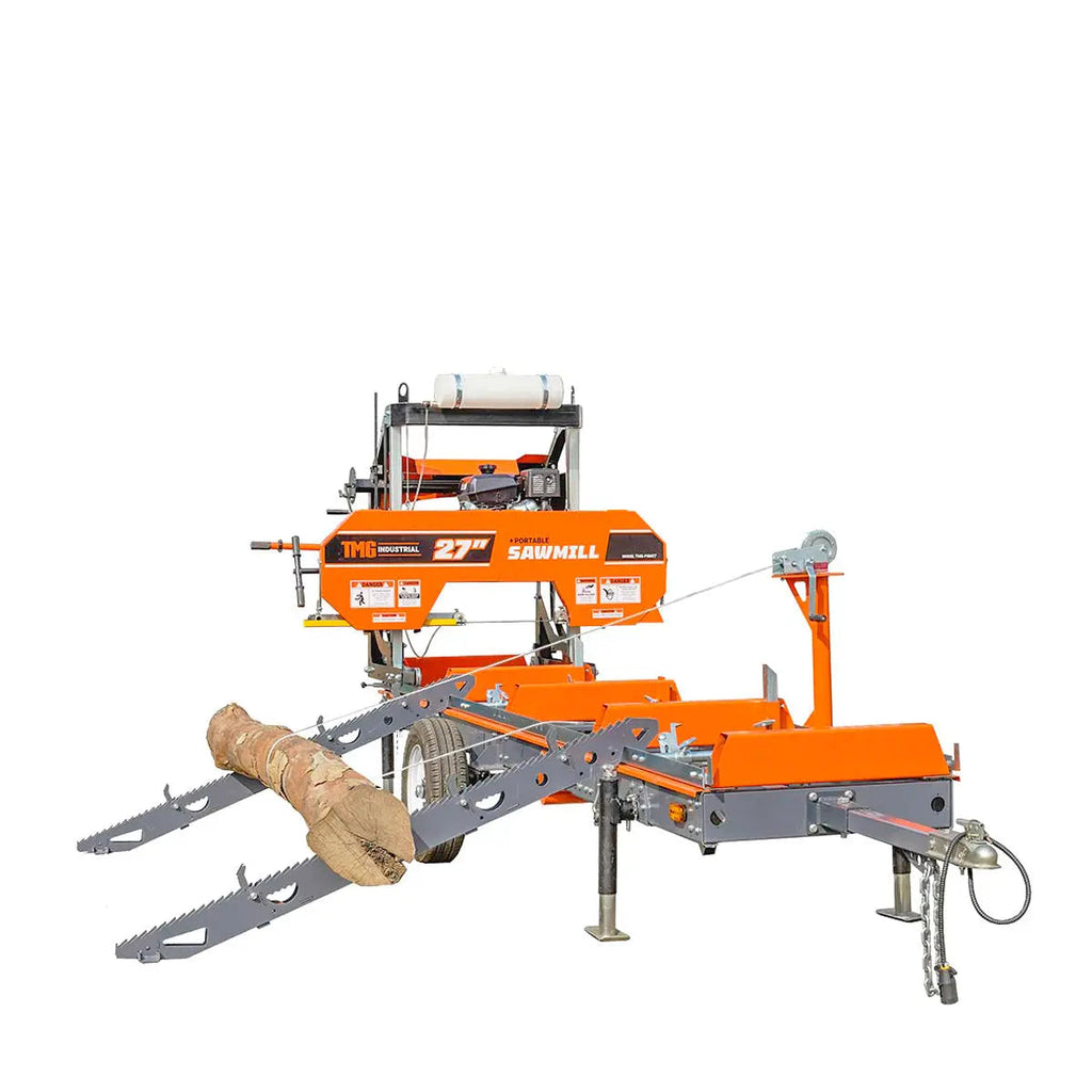Log Loading Ramp Kit for Sawmill Trailer PSM27, Mast/Boom, 70" Ramp Length, 3800-lb Load Capacity, TMG-PSM27-Lramp