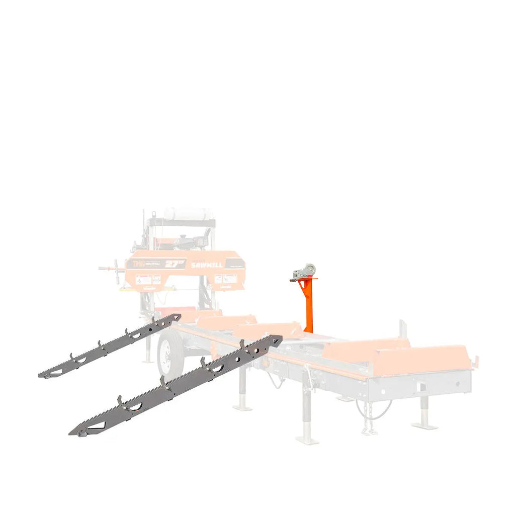 Log Loading Ramp Kit for Sawmill Trailer PSM27, Mast/Boom, 70" Ramp Length, 3800-lb Load Capacity, TMG-PSM27-Lramp