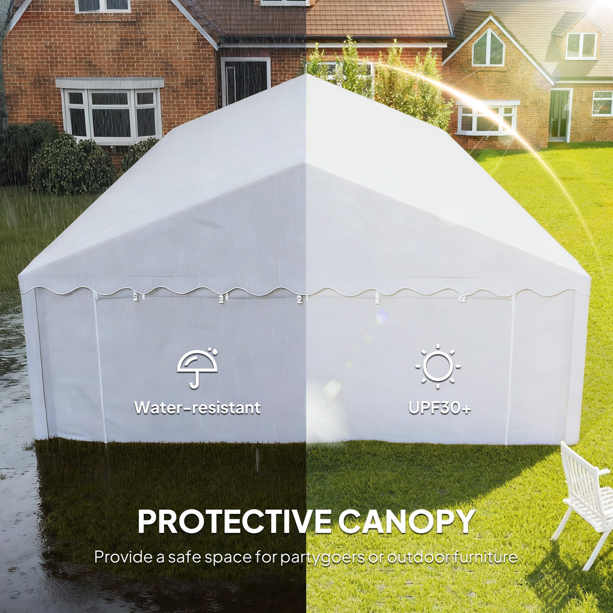 20' x 40' Heavy Duty Party Tent and Carport with Sidewalls, White