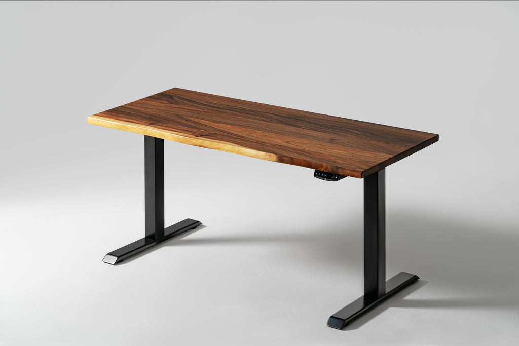 Elephant Desks - Height Adjustable Live Edge Standing Desk - Wavy Series (Solid Wood and A Live Edge)