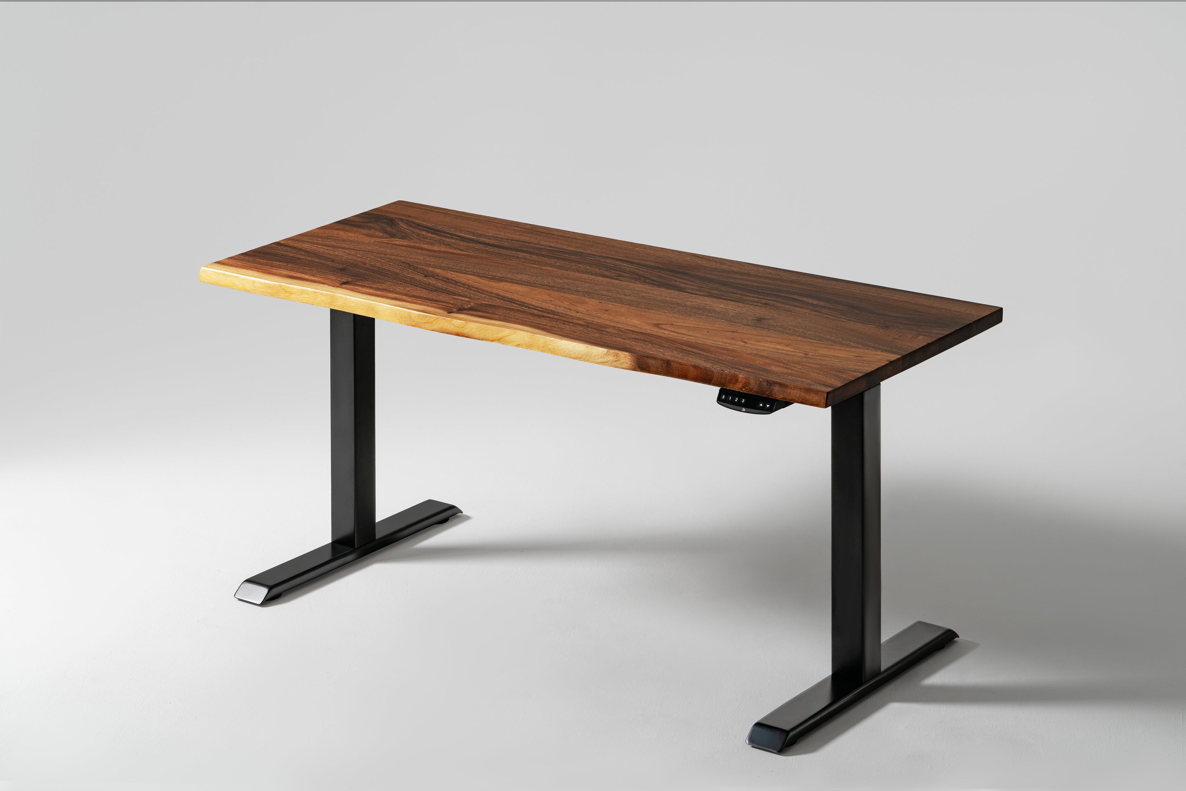 Elephant Desks - Height Adjustable Live Edge Standing Desk - Wavy Series (Solid Wood and A Live Edge)