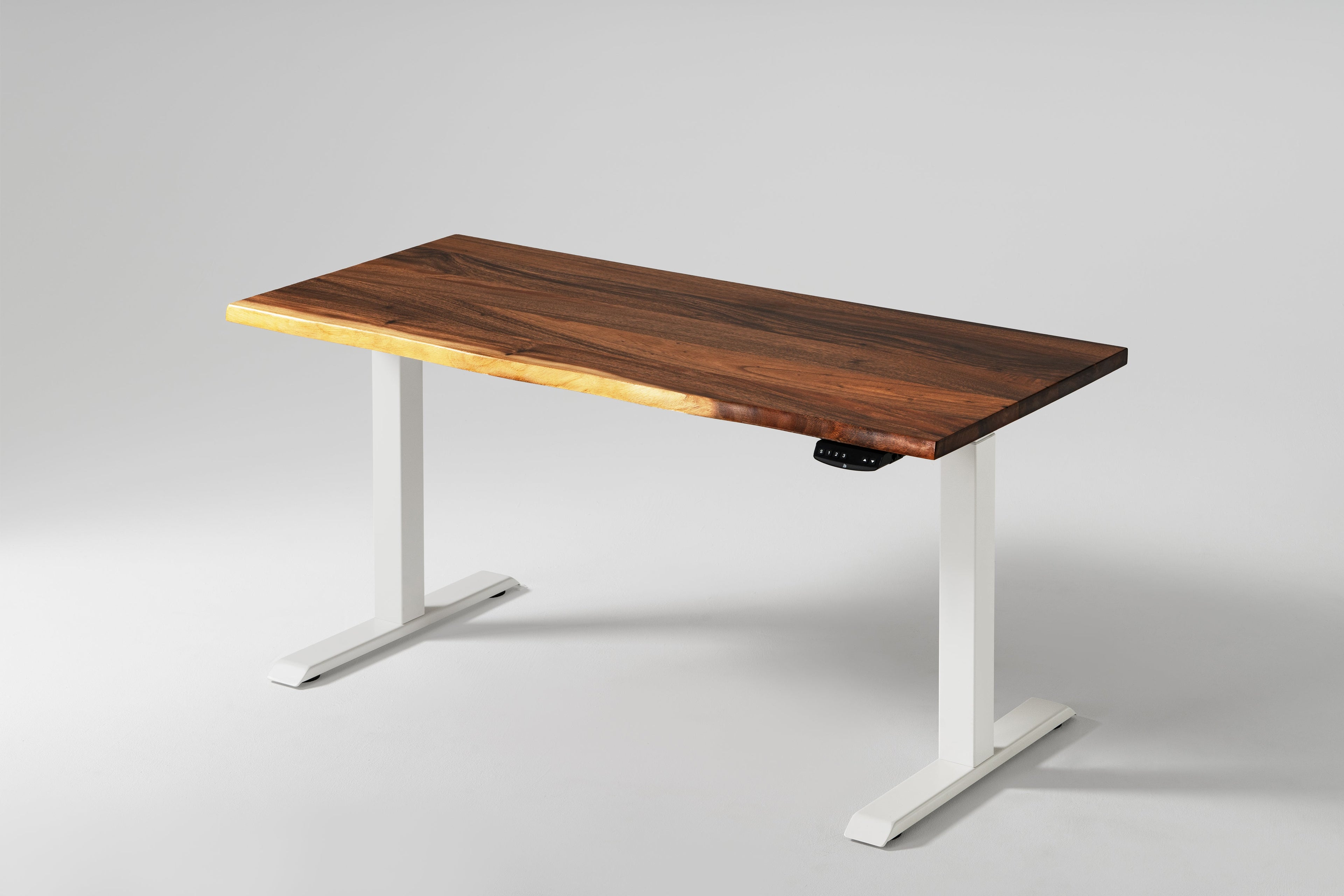 Elephant Desks - Height Adjustable Live Edge Standing Desk - Wavy Series (Solid Wood and A Live Edge)