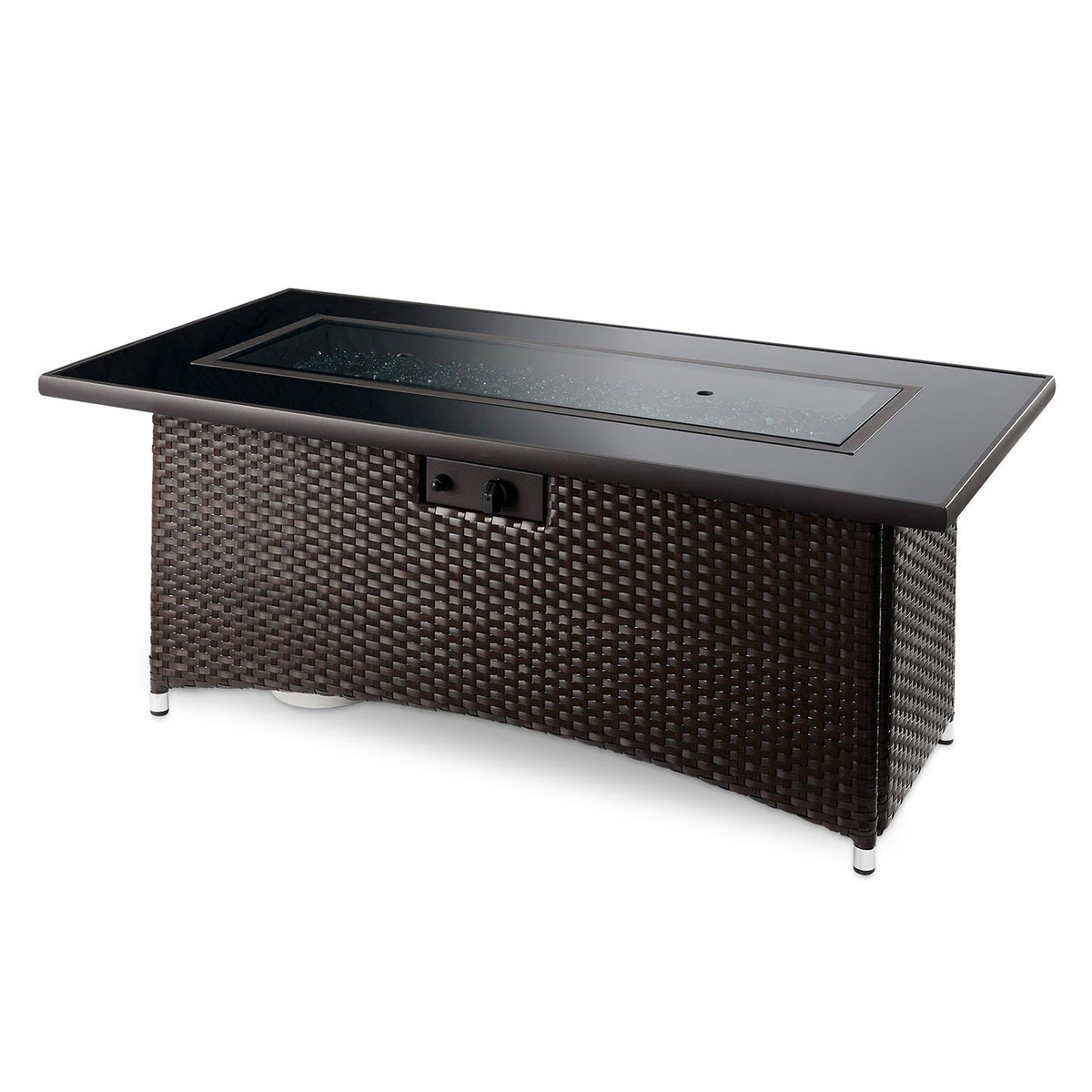 Balsam Montego Linear Gas Fire Pit Table w/ Glass Guard MG-1242-BLSM-K/GG-1242