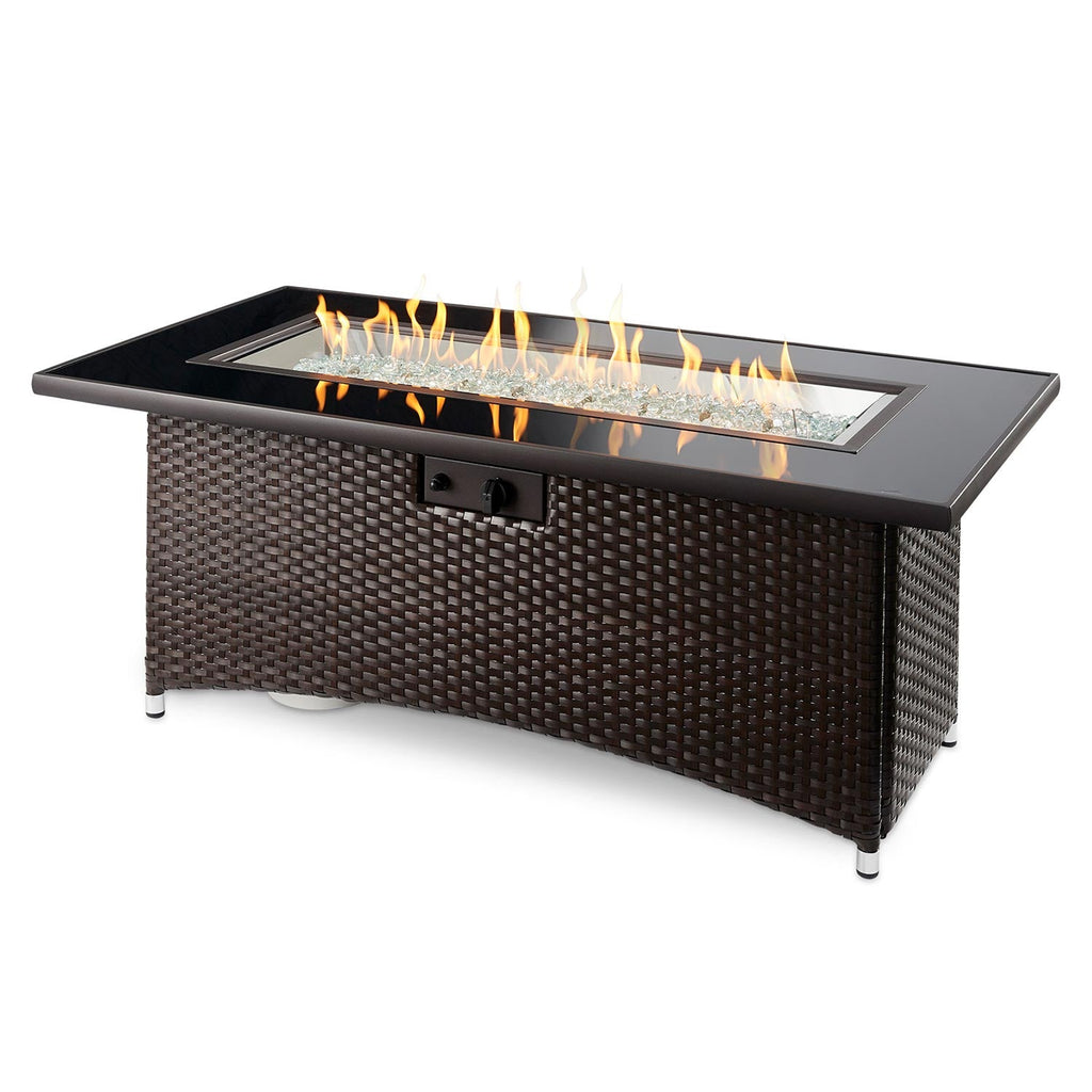 Balsam Montego Linear Gas Fire Pit Table w/ Glass Guard MG-1242-BLSM-K/GG-1242