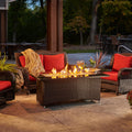 Balsam Montego Linear Gas Fire Pit Table w/ Glass Guard MG-1242-BLSM-K/GG-1242