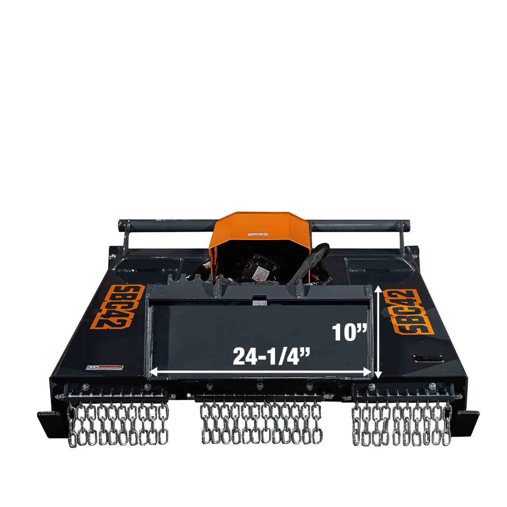 Mini Skid Steer Rotary Brush Cutter, 42" Cut Width, 2-½" Capacity, Hydraulic Motor, Toro Style Mount Plate,TMG-SBC42