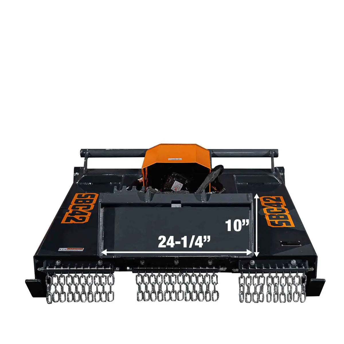 Mini Skid Steer Rotary Brush Cutter, 42" Cut Width, 2-½" Capacity, Hydraulic Motor, Toro Style Mount Plate,TMG-SBC42