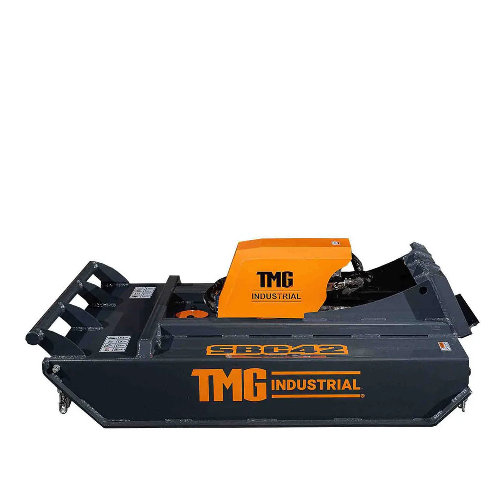 Mini Skid Steer Rotary Brush Cutter, 42" Cut Width, 2-½" Capacity, Hydraulic Motor, Toro Style Mount Plate,TMG-SBC42
