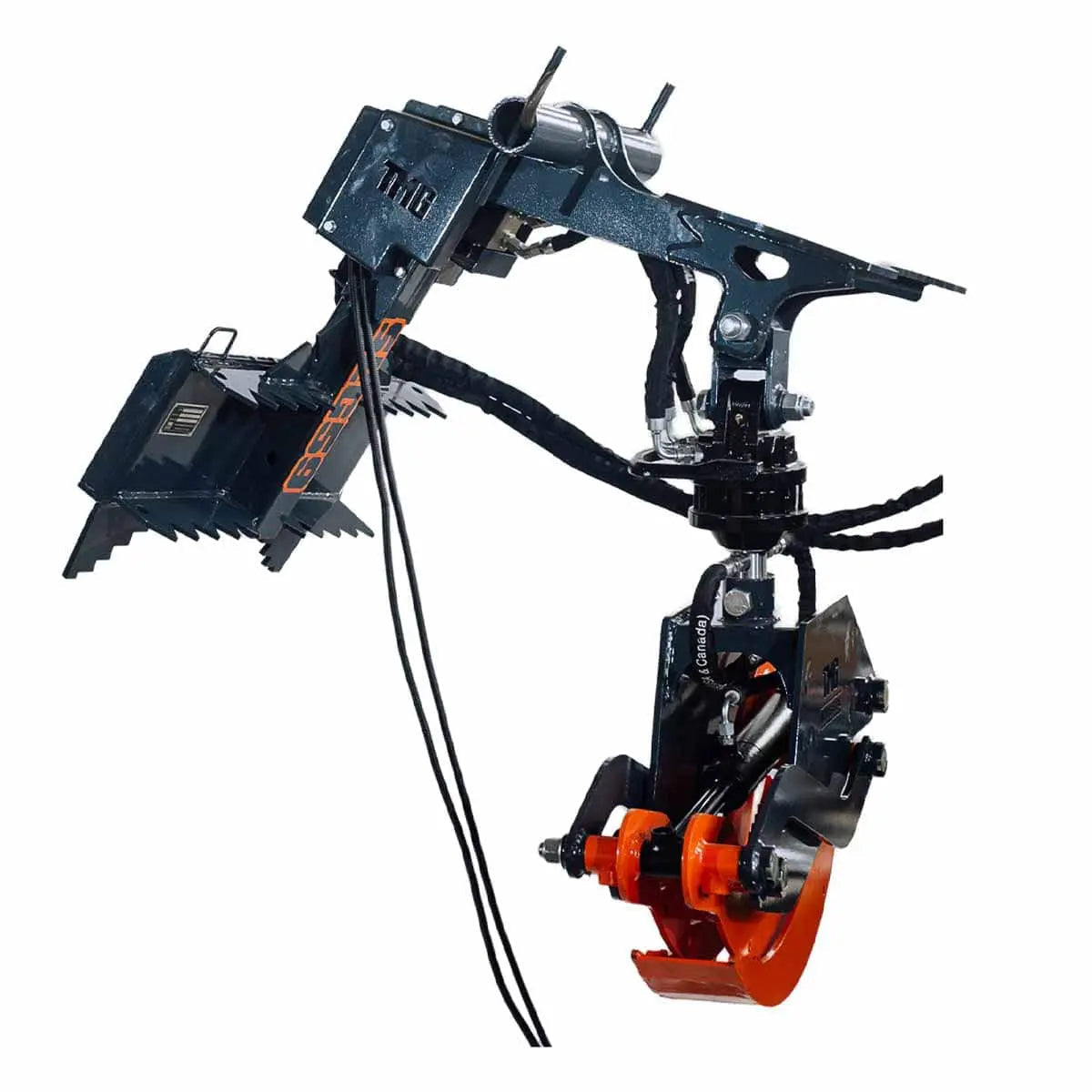 Mini Skid Steer Rotating Grapple, Toro Style Mount, 59" Grapple Opening, 1500 LB Lifting Capacity, 1.5-Ton Power Rotation, TMG-SLG59