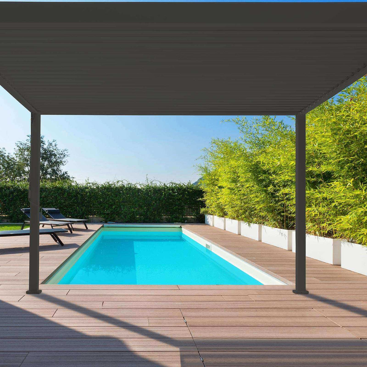 NOVA TITAN 3.6m x 3.6m Square Pergola – Grey (2026 Model)