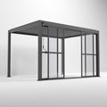 3.6M NOVA Titan Aluminium Transparent French Sliding Door System Graphite Grey