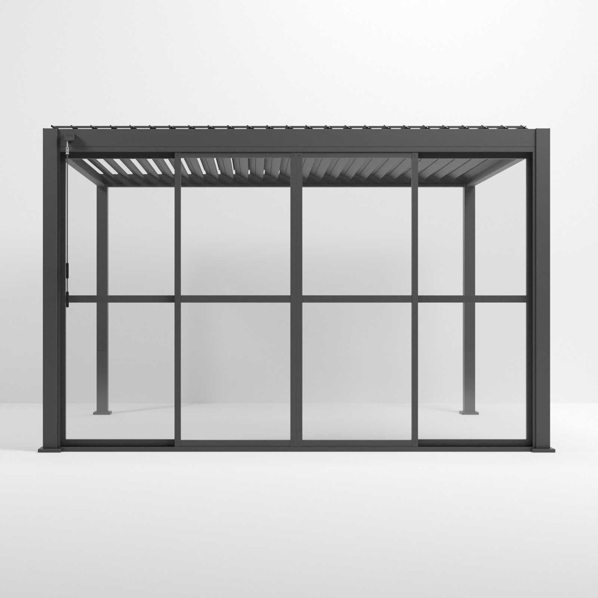 3.6M NOVA Titan Aluminium Transparent French Sliding Door System Graphite Grey