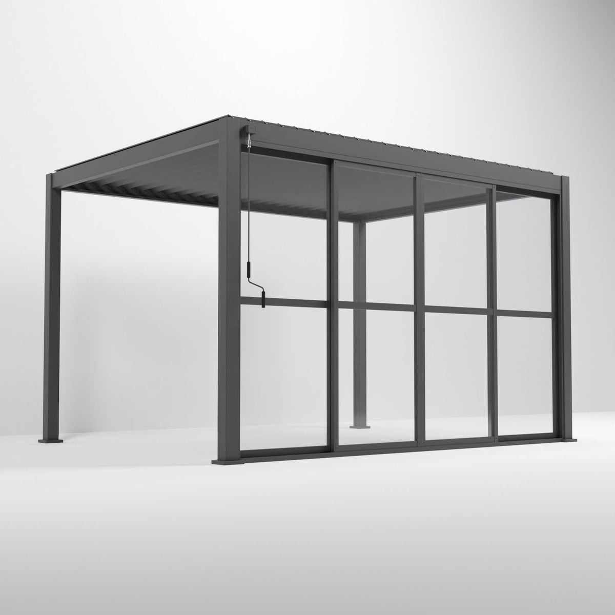 3.6M NOVA Titan Aluminium Transparent French Sliding Door System Graphite Grey