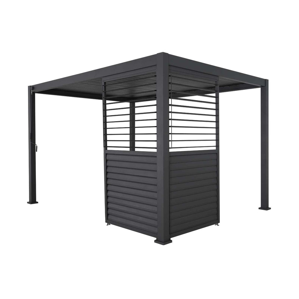 1.33M NOVA TITAN Aluminium Pergola ADJUSTABLE LOUVERED WALL - GREY
