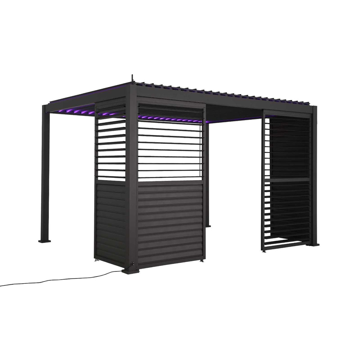 1.33M NOVA TITAN Aluminium Pergola ADJUSTABLE LOUVERED WALL - GREY