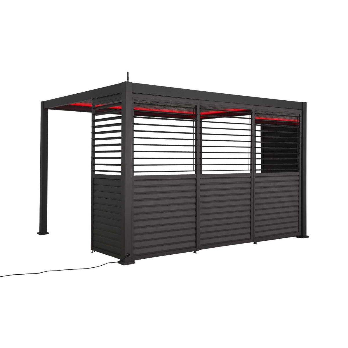 1.33M NOVA TITAN Aluminium Pergola ADJUSTABLE LOUVERED WALL - GREY