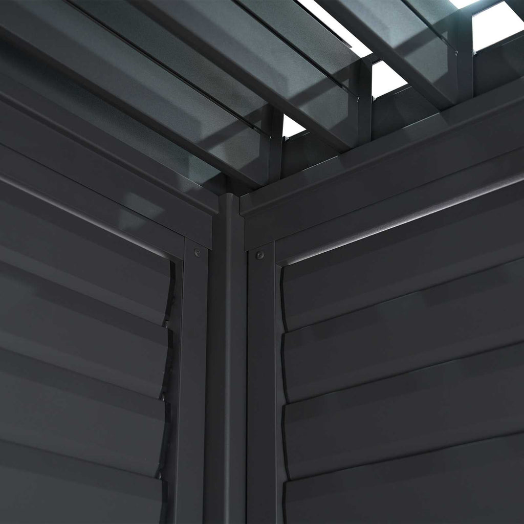 1.33M NOVA TITAN Aluminium Pergola ADJUSTABLE LOUVERED WALL - GREY