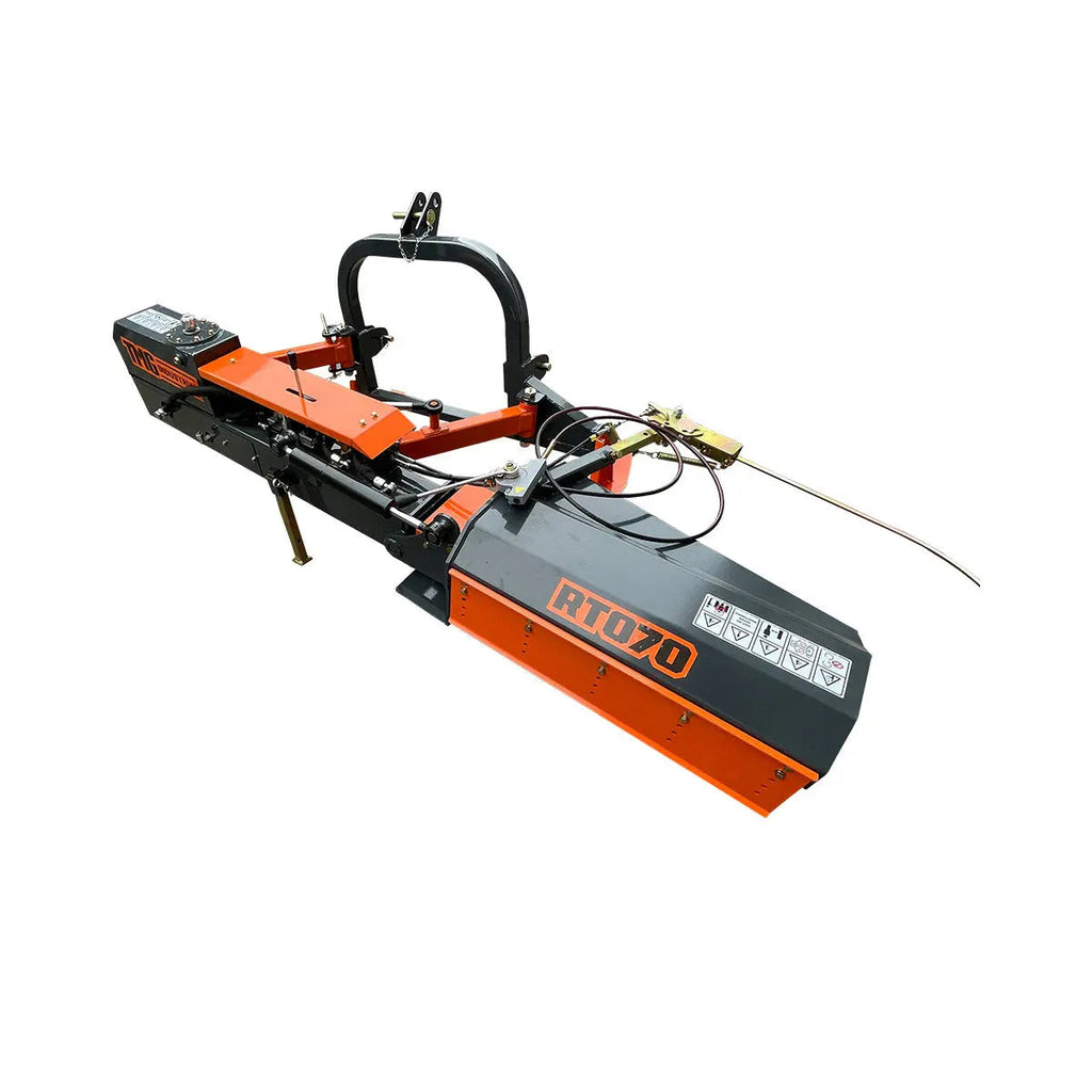 Obstacle Offset Rotary Side Tiller, 28" Working Width, 40-60 HP Tractors, Remote Control Directional Valve, 33 Durable Knives, TMG-RTO70