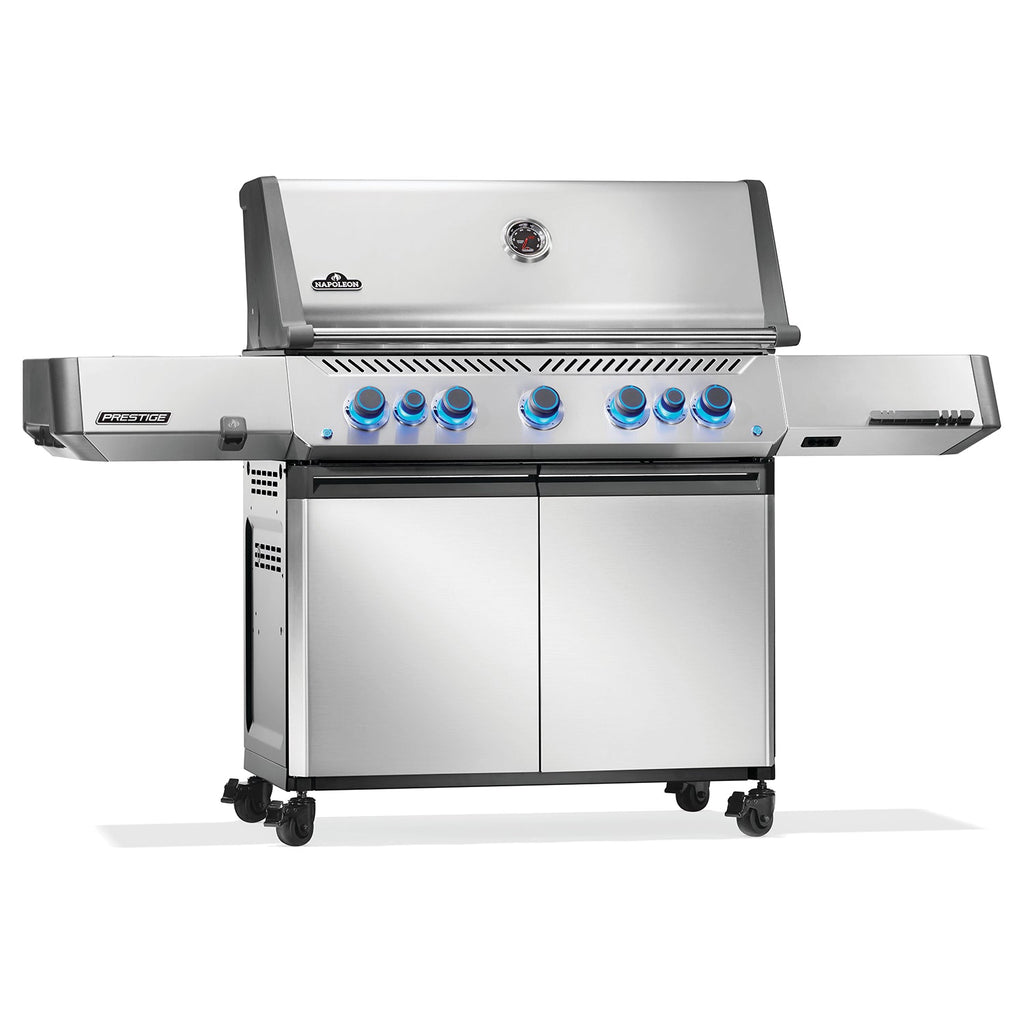 Napoleon Prestige 665 RSIB – Barbecue 7 brûleurs avec brûleurs infrarouges latéral et arrière, acier inoxydable