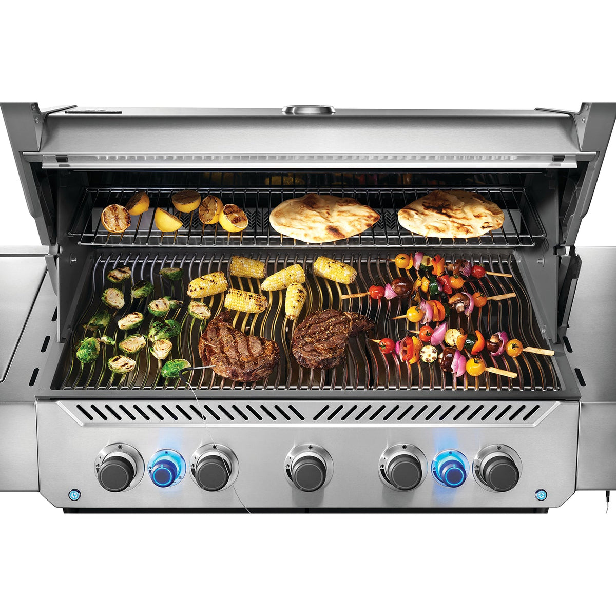 Napoleon Prestige 665 RSIB – Barbecue 7 brûleurs avec brûleurs infrarouges latéral et arrière, acier inoxydable