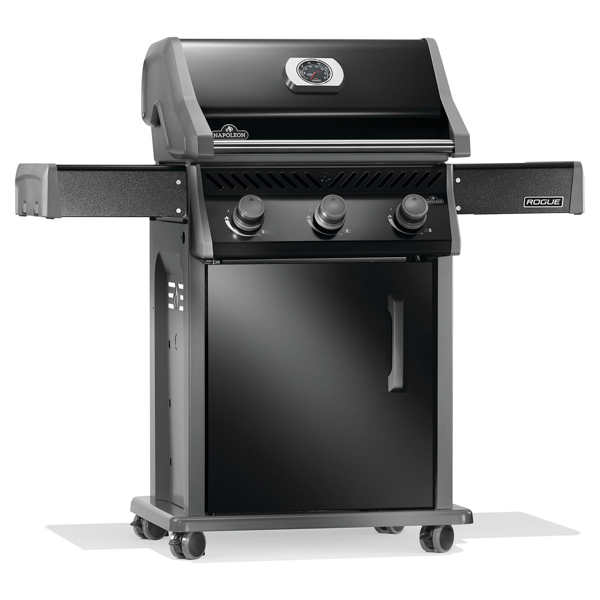 Napoleon Rogue 425 – Barbecue à gaz noir 3 brûleurs avec grilles en acier inoxydable
