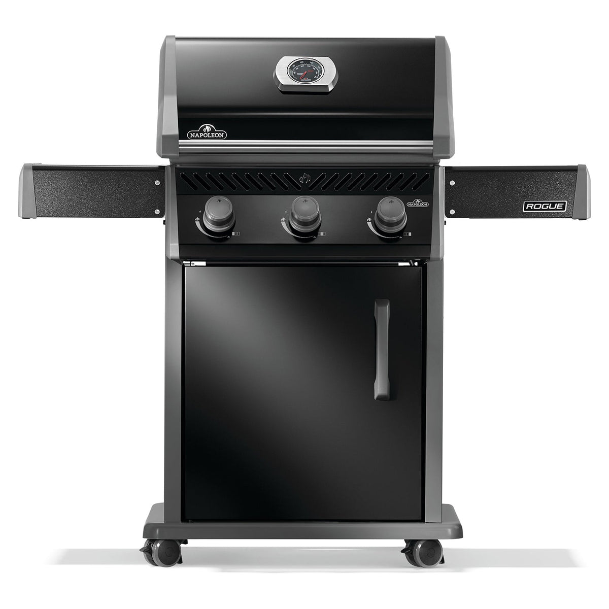 Napoleon Rogue 425 – Barbecue à gaz noir 3 brûleurs avec grilles en acier inoxydable