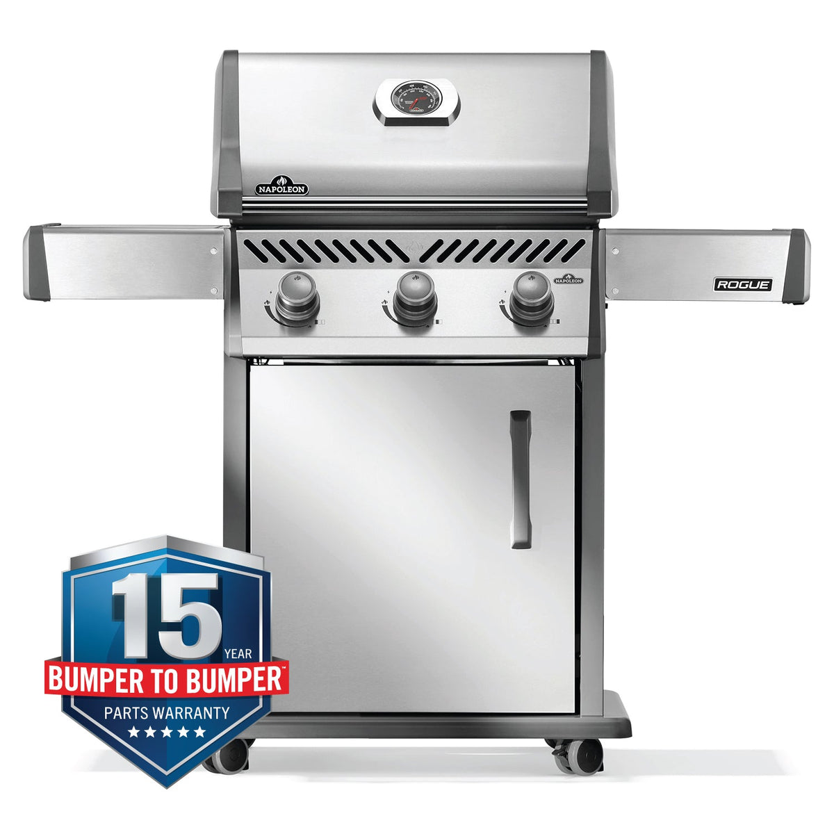 Napoleon Rogue 425 – Barbecue à gaz 3 brûleurs, acier inoxydable