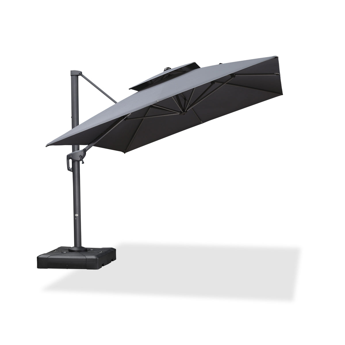 PURPLE LEAF Cantilever Patio Umbrella Gray Pole Outdoor Umbrella with UV Protection