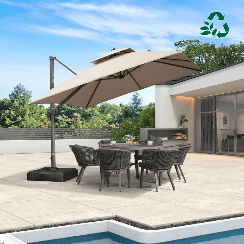 PURPLE LEAF Eco-friendly Fade Resistant Patio Umbrella High Quality Cantilever Umbrella