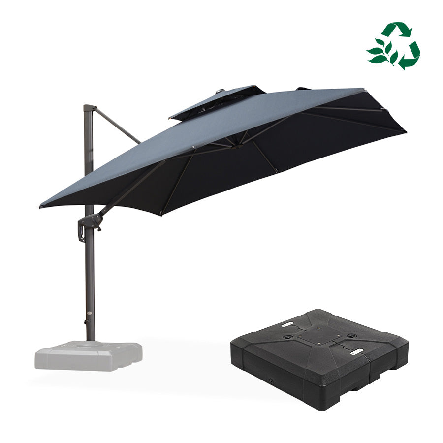 PURPLE LEAF UV50+ Fade Resistant Cantilever Umbrella, Patio Umbrellas with Base