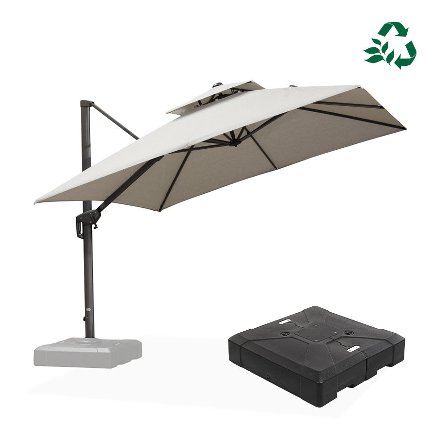 PURPLE LEAF UV50+ Fade Resistant Cantilever Umbrella, Patio Umbrellas with Base