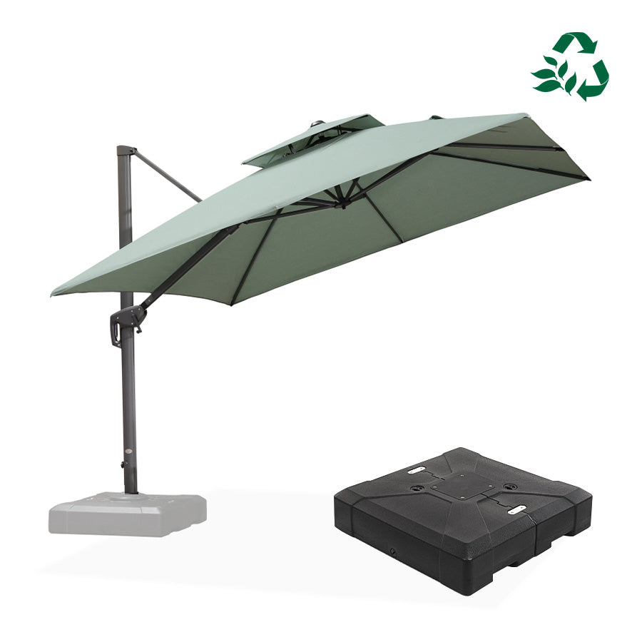 PURPLE LEAF UV50+ Fade Resistant Cantilever Umbrella, Patio Umbrellas with Base