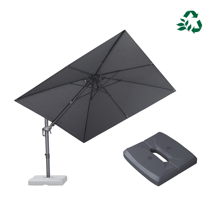 PURPLE LEAF UV Resistant Patio Umbrella with Base, Left-Right Tilt & 360° Swivel