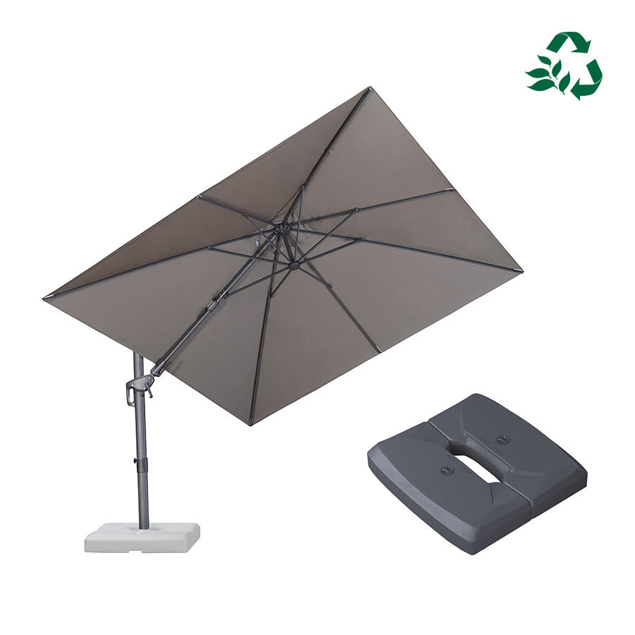 PURPLE LEAF UV Resistant Patio Umbrella with Base, Left-Right Tilt & 360° Swivel