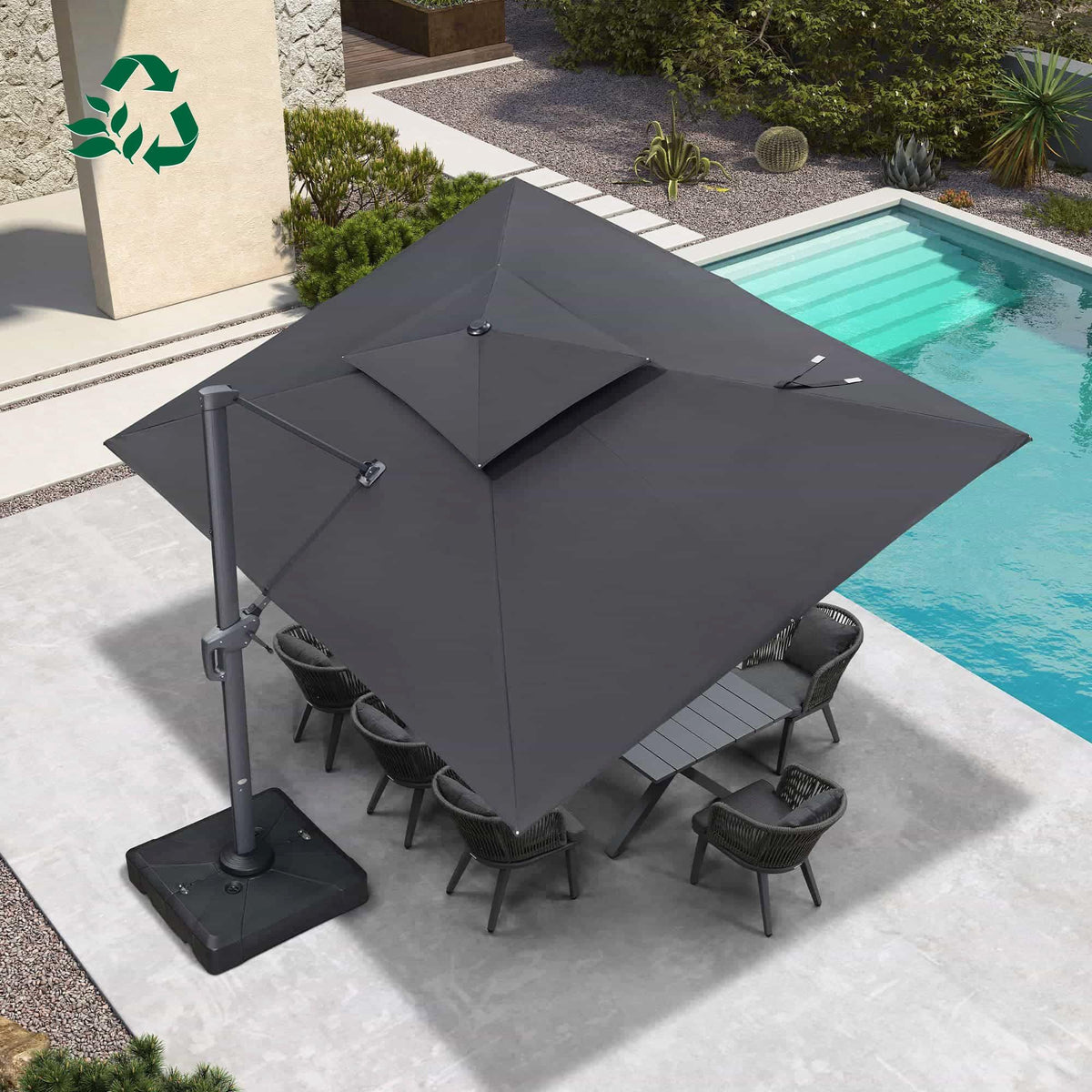 PURPLE LEAF Eco-friendly Fade Resistant Patio Umbrella High Quality Cantilever Umbrella