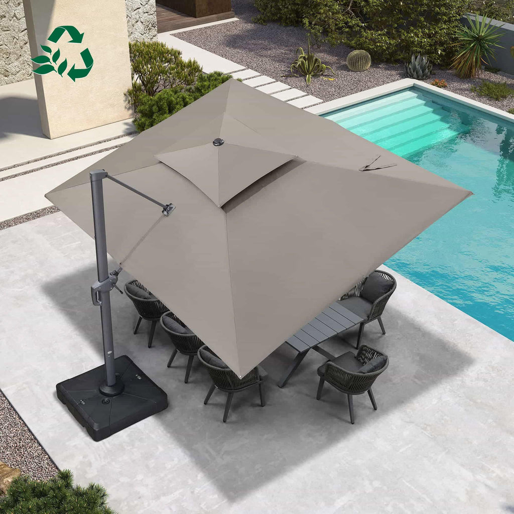 PURPLE LEAF Eco-friendly Fade Resistant Patio Umbrella High Quality Cantilever Umbrella