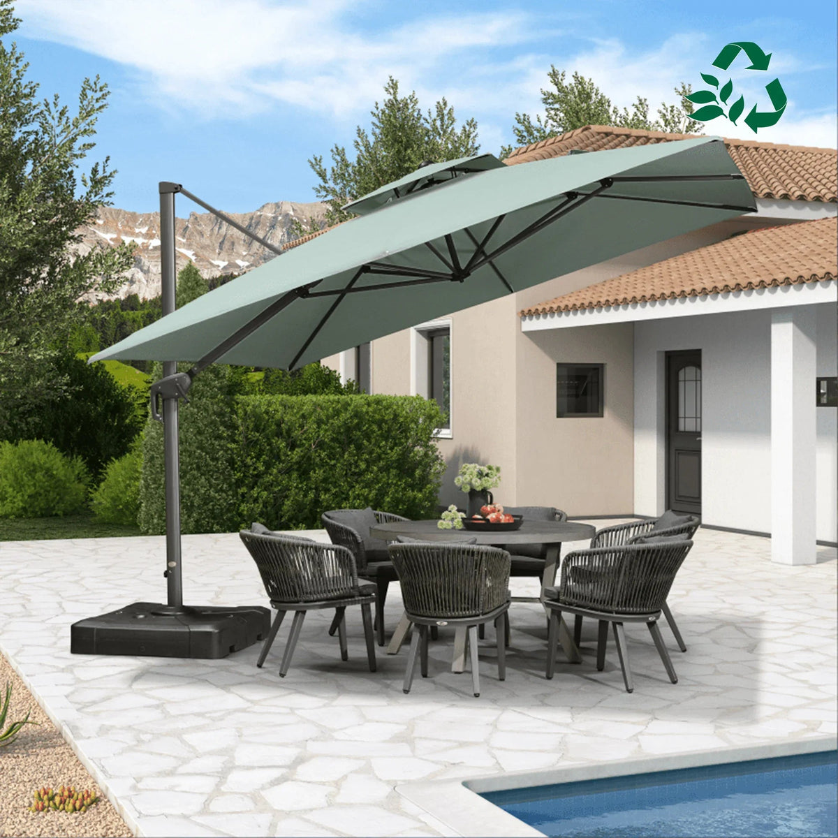 PURPLE LEAF Eco-friendly Fade Resistant Patio Umbrella High Quality Cantilever Umbrella