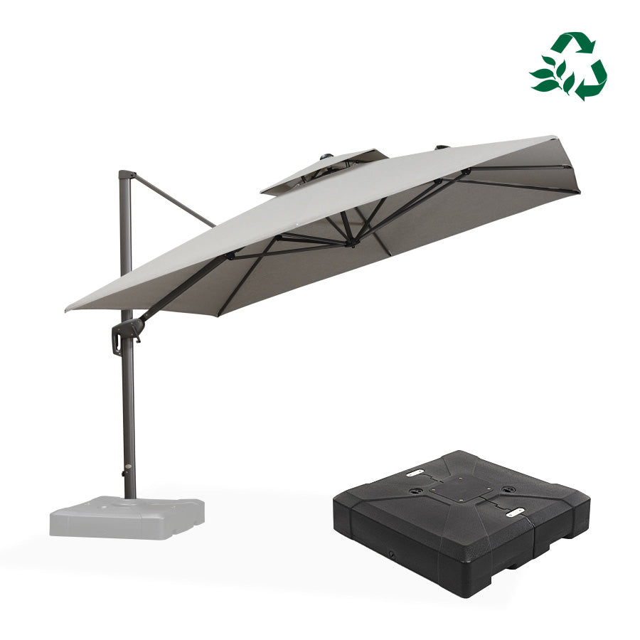 PURPLE LEAF UV50+ Fade Resistant Cantilever Umbrella, Patio Umbrellas with Base