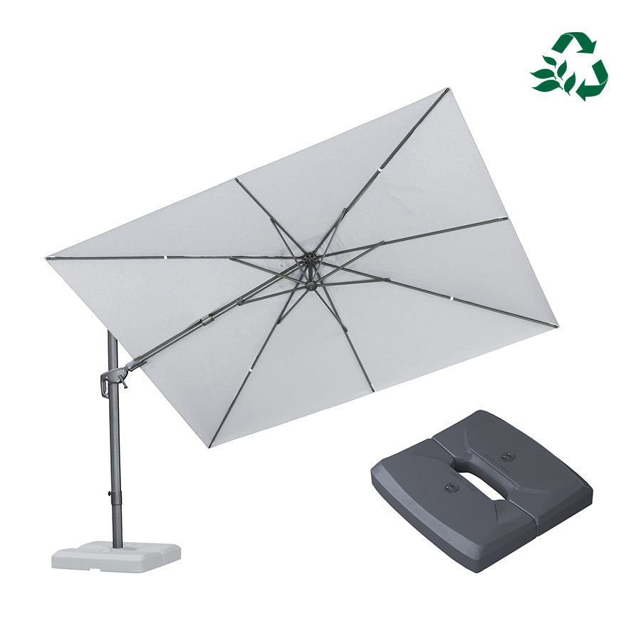 PURPLE LEAF UV Resistant Patio Umbrella with Base, Left-Right Tilt & 360° Swivel