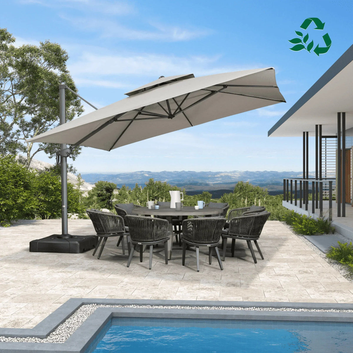 PURPLE LEAF Eco-friendly Fade Resistant Patio Umbrella High Quality Cantilever Umbrella