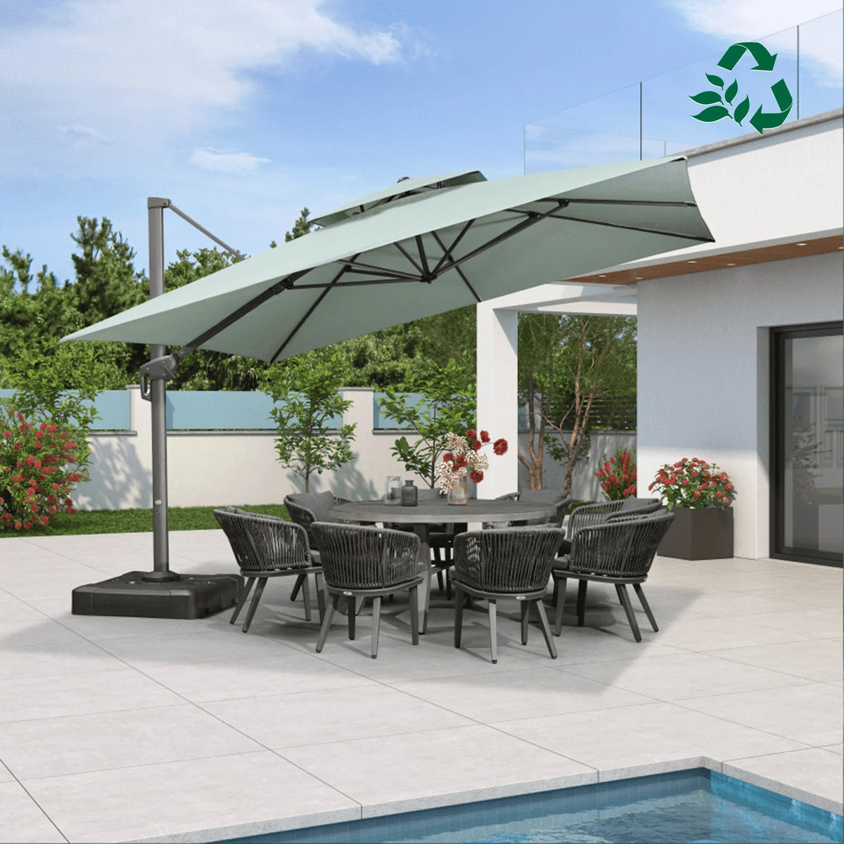 PURPLE LEAF Eco-friendly Fade Resistant Patio Umbrella High Quality Cantilever Umbrella